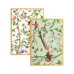 Chinese Wallpaper Boxed Note Cards in Blue - 8 Note Cards & 8 Envelopes