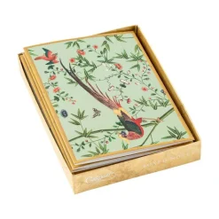 Chinese Wallpaper Boxed Note Cards in Blue - 8 Note Cards & 8 Envelopes