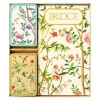 Chinese Wallpaper Bridge Gift Set in Blue - 2 Playing Card Decks & 2 Score Pads