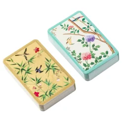 Chinese Wallpaper Bridge Gift Set in Blue - 2 Playing Card Decks & 2 Score Pads
