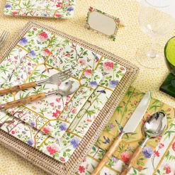 Chinese Wallpaper Paper Luncheon Napkins in Cream - 20 Per Package