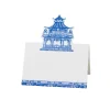 Chinoiserie Toile Pagoda Place Cards in Blue- 8 Per Package