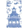 Chinoiserie Toile Pagoda Guest Towel Napkins in Blue - 15 Per Package