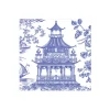 Chinoiserie Toile Pagoda Paper Cocktail Napkins in Blue - 20 per Package