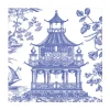 Chinoiserie Toile Pagoda Luncheon Napkins in Blue- 20 Per Package