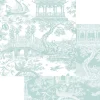 Chinoiserie Toile Reversible Gift Wrapping Paper in Robin's Egg - 30" x 8' Roll