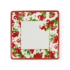 Christmas Berry Square Paper Salad & Dessert Plates in Red - 8 Per Package