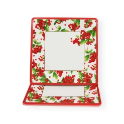 Christmas Berry Square Paper Salad & Dessert Plates in Red - 8 Per Package