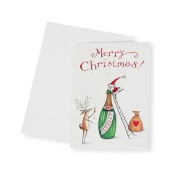 Christmas Cheer with Santa & Reindeer Small Boxed Christmas Cards - includes 15 cards & envelopes