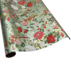 Christmas Chinoiserie Celadon Foil Roll Wrap - includes 1 Roll Wrap