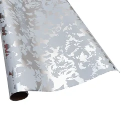 Christmas Chinoiserie Silv & Wht Foil Roll Wrap - includes 1 Roll