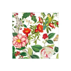 Christmas Chinoiserie White Cocktail Napkins - includes 20 Cocktail Napkins