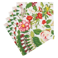 Christmas Chinoiserie White Luncheon Napkins - includes 20 Luncheon Napkins