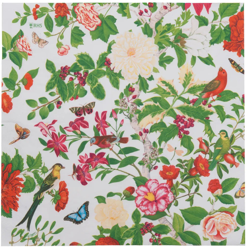 Christmas Chinoiserie White Dinner Napkins - includes 20 Dinner Napkins
