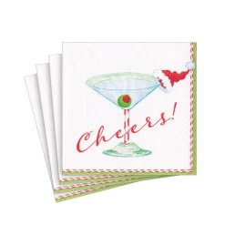 Christmas Cocktail Cheers! Paper Cocktail Napkins - 20 Per Package
