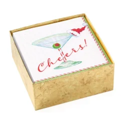 Christmas Cocktail Cheers! Paper Cocktail Napkins - 40 Per Box
