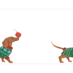 Christmas Dachshund Self-Adhesive Labels - 12 Per Package