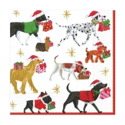 Christmas Delivery Paper Luncheon Napkins in White - 20 Per Package