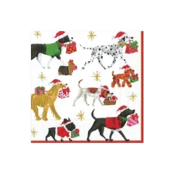 Christmas Delivery Paper Cocktail Napkins in White - 20 Per Package