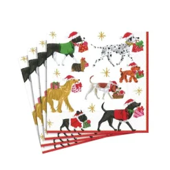 Christmas Delivery Paper Cocktail Napkins in White - 20 Per Package