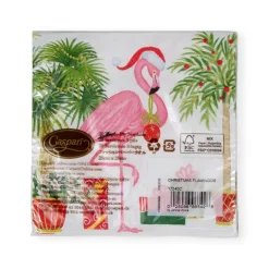 Christmas Flamingos Paper Cocktail Napkins - 20 Per Package
