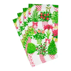 Christmas Flower Market Guest Towel Napkins - 15 Per Package