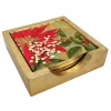 Christmas Garden Coasters - Set Of 4 In Holder