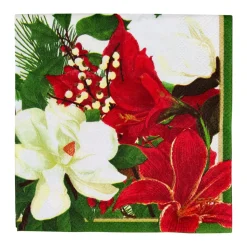 Christmas Garden Cocktail Napkins - 20 Per Package