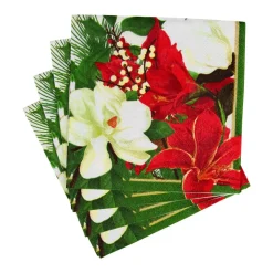 Christmas Garden Cocktail Napkins - 20 Per Package