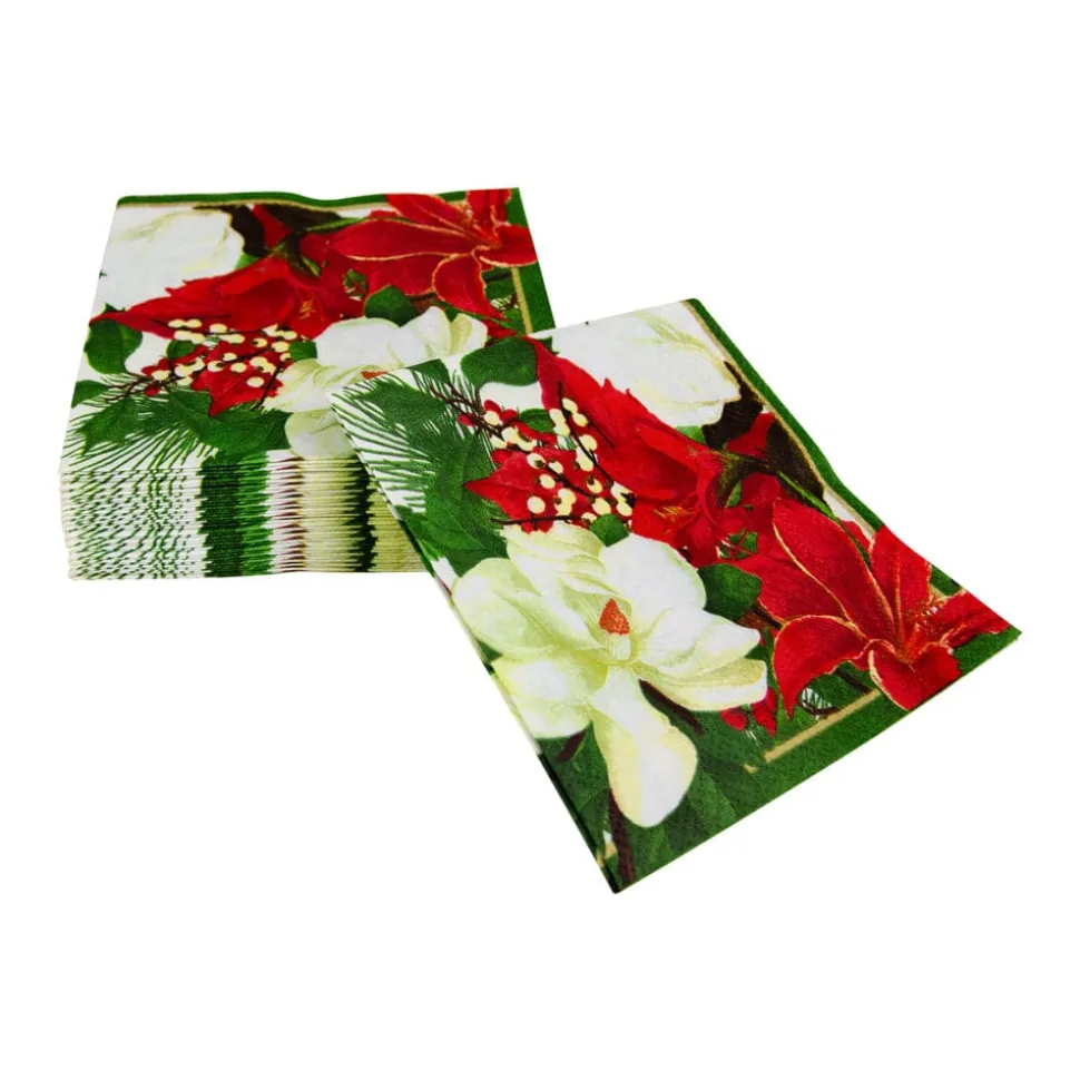 Christmas Garden Cocktail Napkins - 20 Per Package
