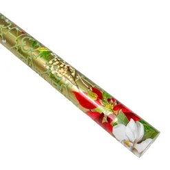 Christmas Garden Gold Gift Wrap - One 30" X 8' Roll
