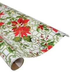 Christmas Garden White Gift Wrap - One 30" X 8' Roll