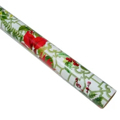 Christmas Garden White Gift Wrap - One 30" X 8' Roll
