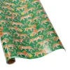 Christmas Leopards Gift Wrapping Paper in Dark Green - Bundle of 2 30" x 8' Roll