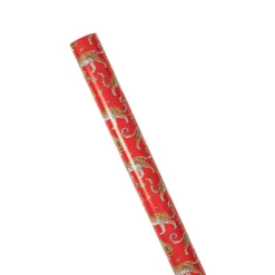Christmas Leopards Gift Wrapping Paper in Red - 30" x 8' Roll