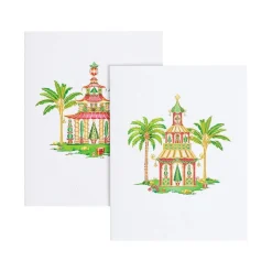 Christmas Pagodas Assorted Embossed Boxed Note Cards - 10 Note Cards & 10 Envelopes