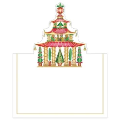 Christmas Pagodas Die-Cut Place Cards - 8 Per Package