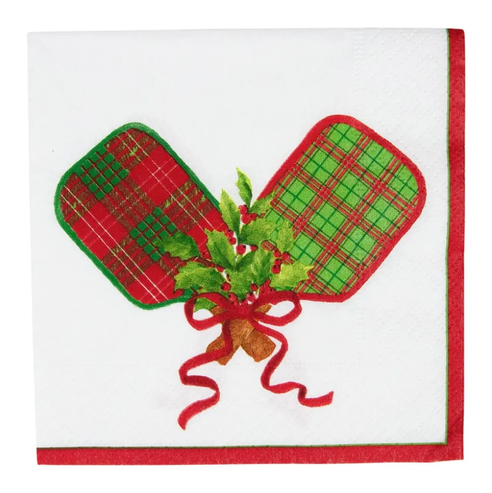 Christmas Pickleball Cocktail Napkins - 20 Per Package