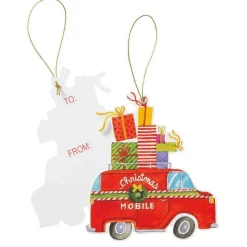 Christmas Rush Decorative Die-Cut Gift Tag - 4 Per Package