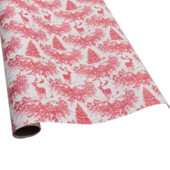 Christmas Toile Red Roll Wrap - includes 1 Roll