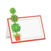 Christmas Topiaries Die-Cut Place Cards - 8 Per Package