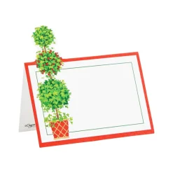 Christmas Topiaries Die-Cut Place Cards - 8 Per Package