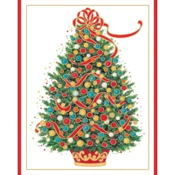 Christmas Tree Embossed Large Boxed Christmas Cards - includes 10 cards & envelopes