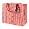 Christmas Tree Gingham Large Gift Bag - 1 Each
