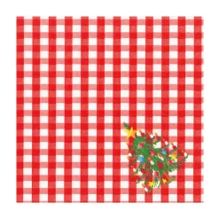Christmas Tree Gingham Paper Luncheon Napkins - 20 Per Package