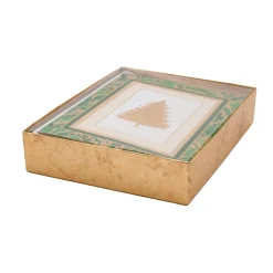 Christmas Tree Marbled Foil Classic Boxed Christmas Cards - includes 10 cards & envelopes