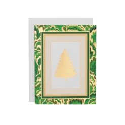 Christmas Tree Marbled Foil Classic Boxed Christmas Cards - includes 10 cards & envelopes