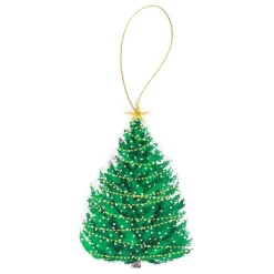 Christmas Tree with Lights Decorative Die-Cut Gift Tags - 4 Per Package