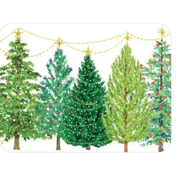 Christmas Tree with Lights Rectangle Paper Placemats - 12 Per Package