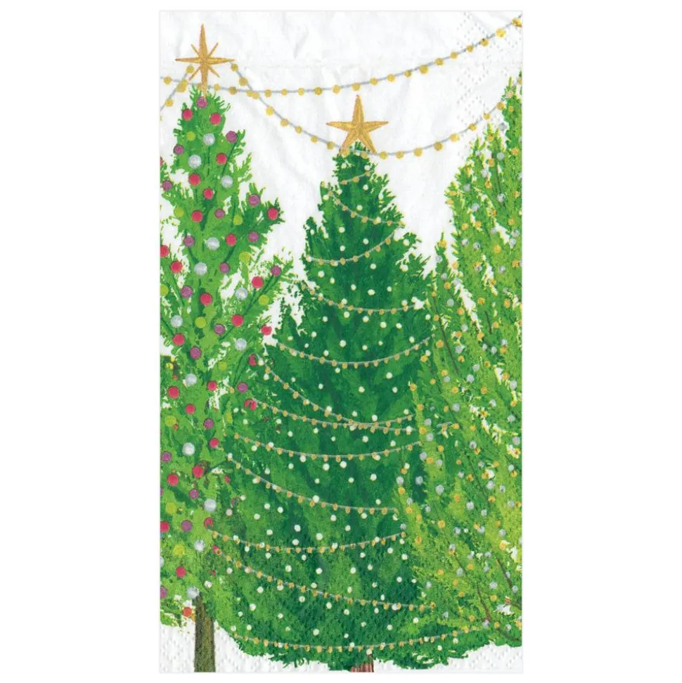 Christmas Trees with Lights Paper Guest Towel Napkins - 15 Per Package